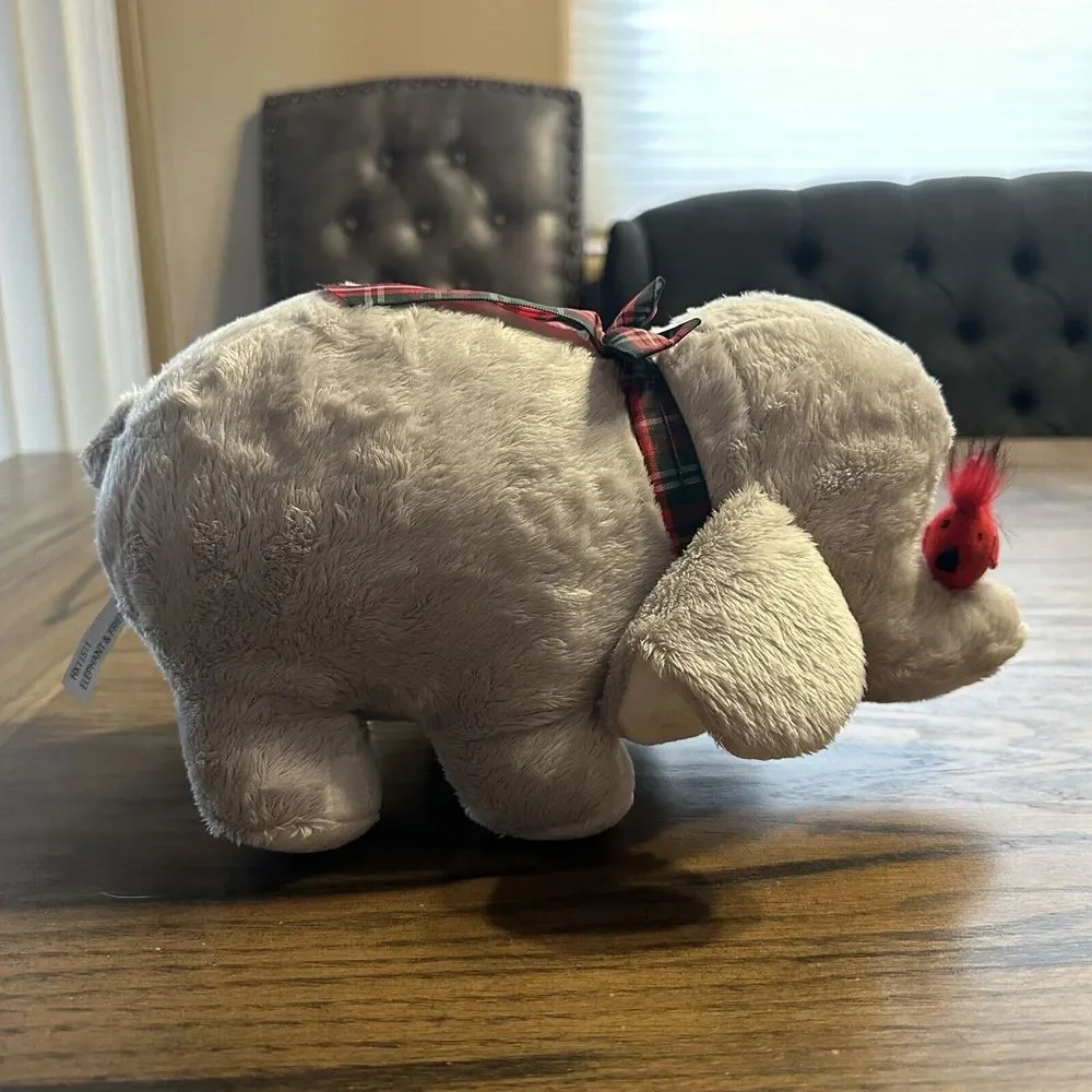 Ganz Elephant And Friend Disney Christmas Red Bird Plaid Bow HX11511 No Code 12